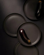 Tunisian 12pc Dinnerware set - Dinner Plate, Side Plate + Bowl - Matte Black - DWELL by CMGHARYAN Stoneware & More North America