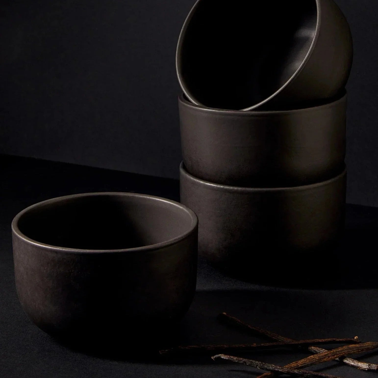 12pc Dinnerware set - Dinner Plate, Side Plate + Bowl - Matte Black - DWELL by CMGHARYAN Stoneware & More North America
